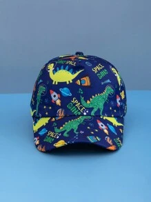 1頂幼童卡通恐龍印花棒球帽(男童款) - 藏蓝色 - 查看 2