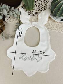 1pc Baby Girls' White Drool Bib