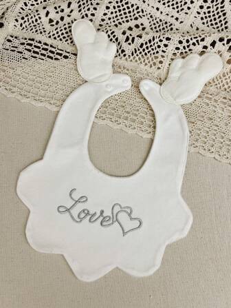 1pc Baby Girls' White Drool Bib