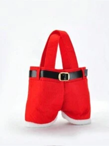 1 Pièce Ensemble De Sac De Bonbons De Noël Et De Couverture De Bouteille De Vin Rouge Pour La Fête De Noël