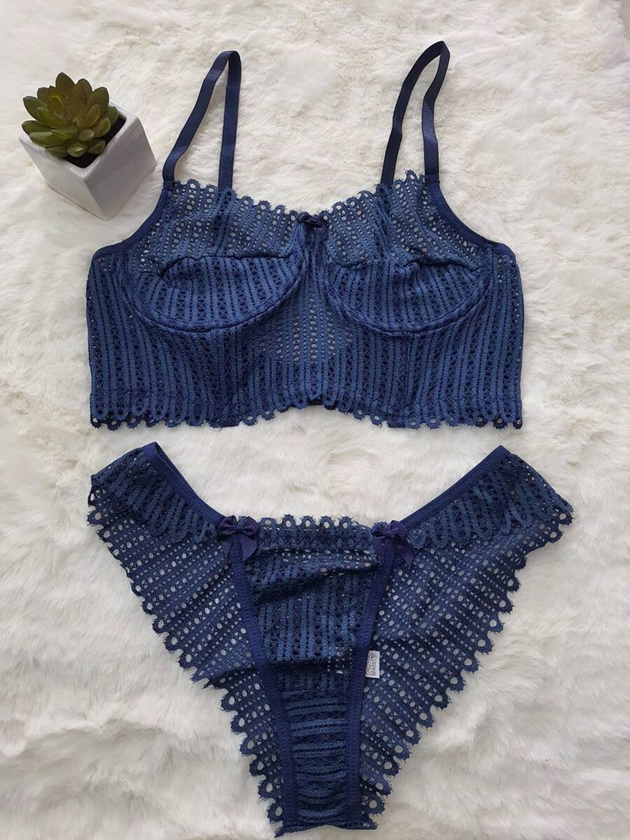 Women Sexy Lingerie Sets - 藏蓝色 - 查看 1