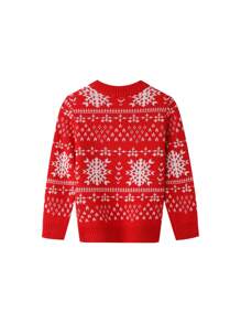 Annil Tween Girl Winter Mid Neck Warm Sweater Red - Red - View 5