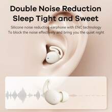 REMAX Newest Upgraded Wireless Bluetooth Earbuds, Sleep Earbuds, 20H Play Time To Enjoy Your Night, Touch Control, Cute Look, Comfortable Earphone, Wireless Stereo Earphones, Earphone Mini, Light Weight With Liquid Silicone Design, Friendly For Use When Sleep, Gift For Lover/Parents(Black/Beige)