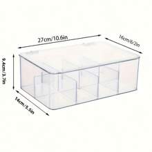 1pc Tea Bag Organizer Box With Lid, Transparent Acrylic Storage Container With Removable Dividers, For Cabinet And Countertop - White - View 5