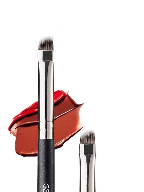 1pc Angled Lip Brush Soft Bristles Lipstick & Concealer Brush, No Powder Absorption, Makeup Tool