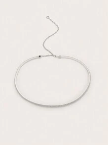 Ing 女士时尚钻石腰链，欧美风个性化百搭腰链款式，适合日常佩戴 - 白色 - 查看 4