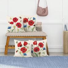 4入組玫瑰印花枕套,適用於臥室、餐廳、客廳、沙發等場合。作為送給朋友家人的完美禮物