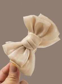 1 Miếng Cô gái Thanh lịch Nút bướm Móng vuốt tóc Kẹp Đối với Chất vải Bowknot Dây buộc tóc Đối với Tóc đuôi gà Với Ánh ngọc trai Đồ trang trí - Rượu sâm banh - Xem 2