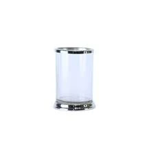 Kit 4 Peças Lavabo de Aço Inoxidável e Vidro para Banheiro Cristal - Prata - Visão 4