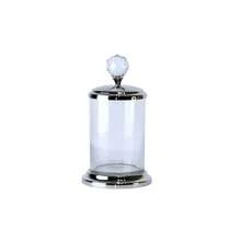 Kit 4 Peças Lavabo de Aço Inoxidável e Vidro para Banheiro Cristal - Prata - Visão 3