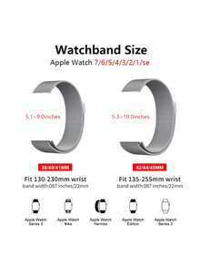 適用於 Applewatch 的金屬編織環回磁性錶帶 - 彩色 - 查看 4