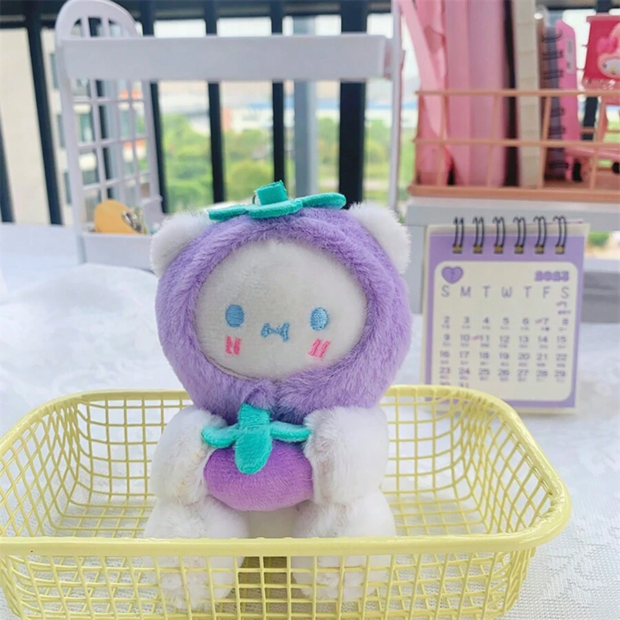 1pc Unisex phim hoạt hình trái cây gấu móc khóa, túi mặt dây chuyền, quà tặng lễ hội - Màu tím - Xem 1