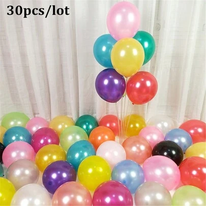 30 quả bóng tròn tiệc dày 10 inch/gói, bóng bay nhiều màu dùng để trang trí cảnh, khai trương, cổng cưới màu đỏ