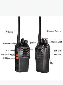 1 件 BAOFENF BF-888 双向无线电，400-470MHz 频率，5W 功率，手持式户外对讲机