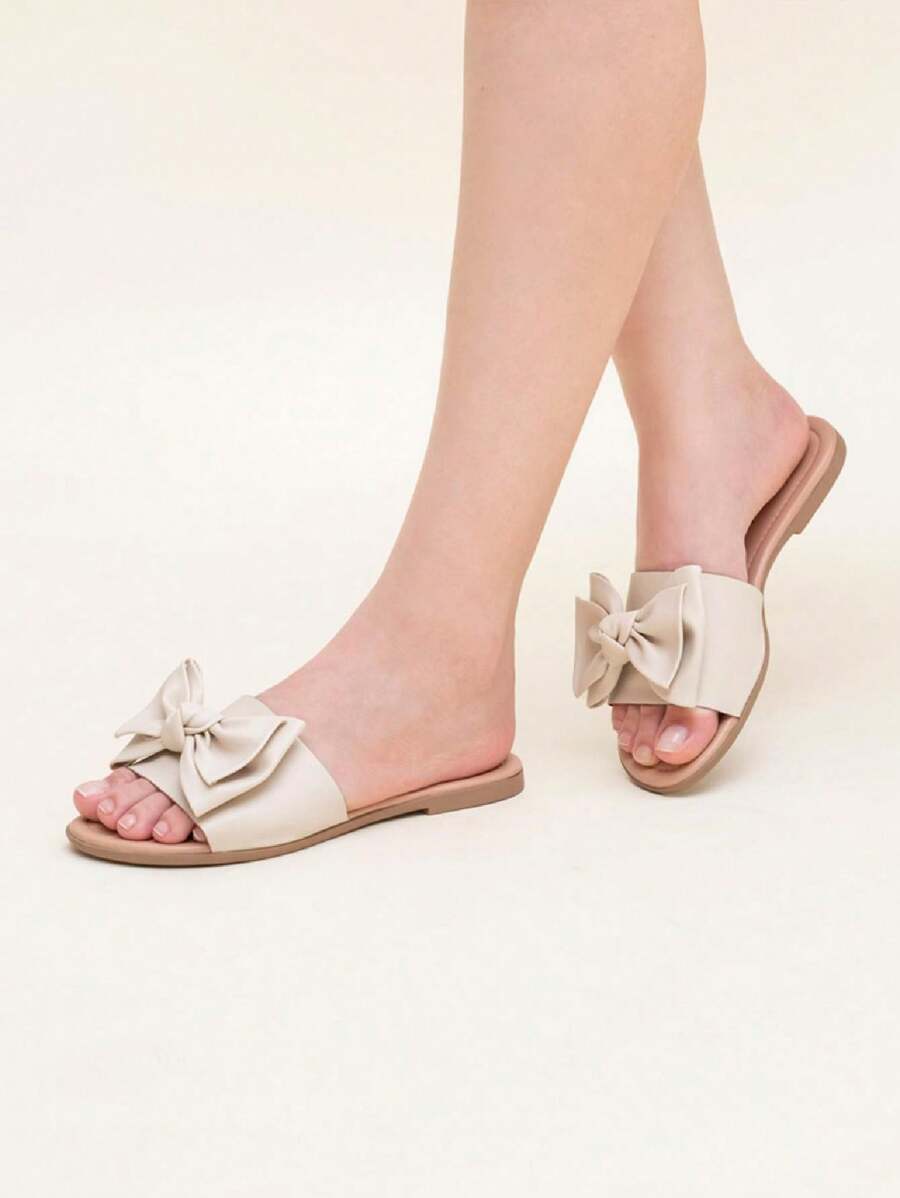 Rasteirinha Sandália Feminina Laço Lofty - Castanho - Visão 1