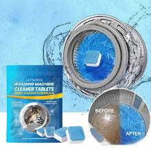 4pcs Washing Machine Deep Cleaning Tablets For Drum Type, Clean Stain And Odor Of Inner Tub Water Tank - Blue - View 1