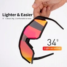 KAPVOE Scvcn 1 镜片男女骑行眼镜，公路/山地自行车骑行防护眼镜，户外运动驾驶钓鱼跑步高尔夫沙滩棒球眼镜