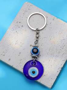 1pc Women's Simple Evil Eye Pendant Keychain, Suitable For Daily Use - Multicolor - View 1