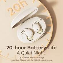 REMAX Newest Upgraded Wireless Bluetooth Earbuds, Sleep Earbuds, 20H Play Time To Enjoy Your Night, Touch Control, Cute Look, Comfortable Earphone, Wireless Stereo Earphones, Earphone Mini, Light Weight With Liquid Silicone Design, Friendly For Use When Sleep, Gift For Lover/Parents(Black/Beige)