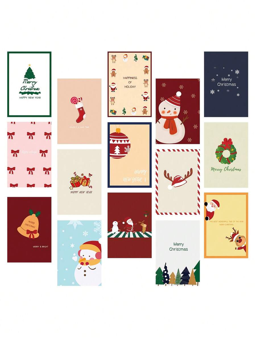 15 chiếc thiệp chúc mừng Giáng sinh, thiệp chúc mừng Giáng sinh mini, bưu thiếp Giáng sinh có nhãn dán, đồ trang trí DIY, thiệp quà tặng, phong bì sinh nhật, vật dụng trang trí, vật dụng cho doanh nghiệp nhỏ, thiệp cảm ơn, quà tặng sinh nhật, thiệp, vật phẩm lạ, thiệp quà tặng, Giáng sinh - Nhiều màu - Xem 1