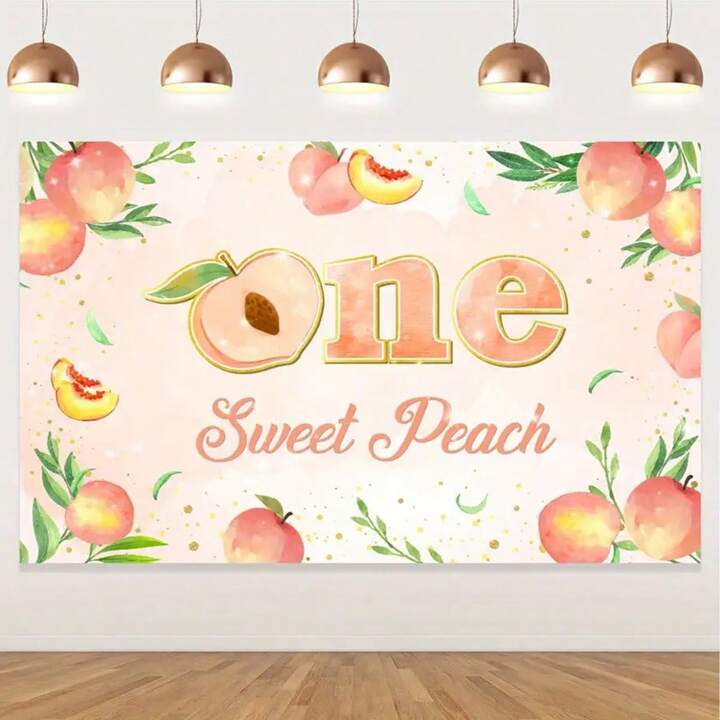 Happy First Birthday Pink Background