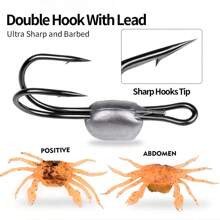 PRO BEROS PROBEROS 1/3pcs 32.5g/1.15OZ,13cm/5.12inch , Sinking Crab Soft Lures Double Sharp Hook Lures Lifelike Fake Bait Artificial Fishing Lures Soft Shrimp Lure Sea Fishing Tackle - Multicolor - View 9