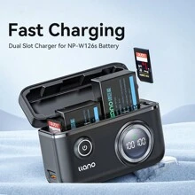 相機電池充電器,雙插槽數位顯示屏,配有sd卡存儲功能,適用於x100f/x-ts/x-a10/x-t20/xt100/x-a20/x-t10/x-a1/x-pro2/x-t1/x-a3/hs30exr/x-t2/x-a5/x-t3/x-t30 - Type C - 查看 2