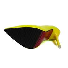 2023新款女款柔軟皮革裸色高跟鞋,尖頭性感針跟鞋,黑色專業工作鞋款 - 黃色 - 查看 9