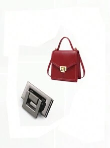 1 件女用手提包五金配件金屬扭鎖,可用於 Diy,方形設計,4 種顏色可供選擇。 - 黑色 - 查看 1