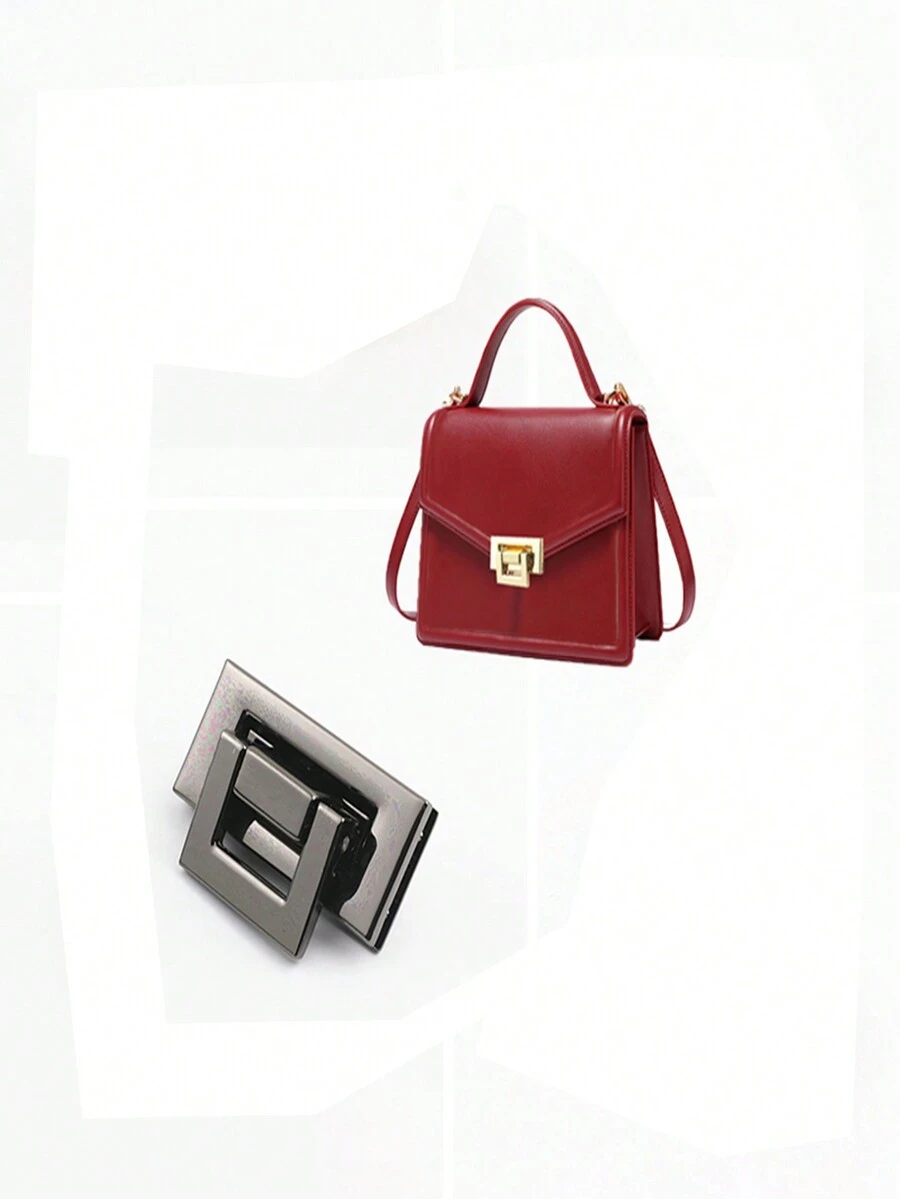 1 件女用手提包五金配件金屬扭鎖,可用於 Diy,方形設計,4 種顏色可供選擇。 - 黑色 - 查看 1