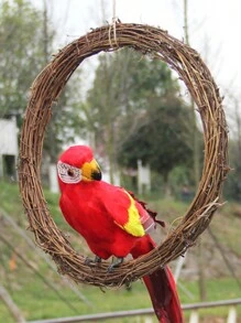 1pc Bird Rattan Ring Stand Dofu Rattan Wreath Rattan Ring Rattan Ring Christmas Diy Flower Shop Decorations Accessories Rattan Door Knockers - Brown - View 1