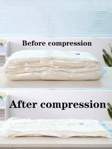 1pc Vacuum Compression Bag For Travel Clothing Storage With Air Pump(random Color) - Clear - View 4