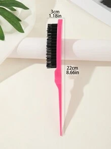 1 pezzo Spazzola per capelli in plastica, spazzola per acconciatura, pettine per lisciare i capelli, pettine per pettinatura di precisione adatto per le donne, spazzola per capelli/pettine, spazzola per capelli in nylon a tre file, utilizzata per la cura del retro, arricciatura delle radici per aumentare il volume dei capelli e la cura dei capelli, massaggio del cuoio capelluto, spazzola per capelli, pettine, strumenti per capelli, prodotti e accessori per capelli per barbieri, saloni di bellezza, articoli essenziali da viaggio, articoli essenziali per il ritorno a scuola, articoli essenziali per le vacanze, accessori per capelli per le donne