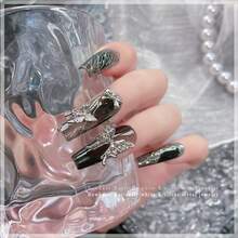 15 件蝴蝶指甲饰品水晶水钻，金属 3D 合金银蝴蝶饰品闪亮宝石指甲艺术装饰用品指甲配件 DIY 美甲