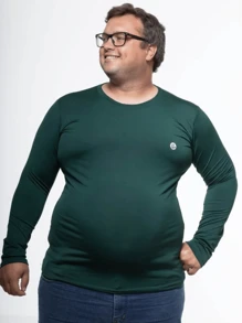 Camisa Térmica Plus Size Segunda Pele Proteção Uv Praia Verão Rash Guard - Verde - Visão 2