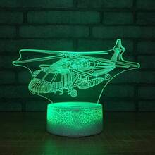1pc 3d Airplane Night Light, Smart Touch & Remote Control, Adjustable 16 Colors, Creative Gift - Beige - View 3