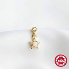 1 件時尚 Diy S925 銀色鑲嵌蛋白石耳環適合女士日常佩戴