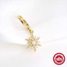 1 件時尚 Diy S925 銀色鑲嵌蛋白石耳環適合女士日常佩戴