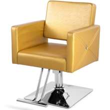 Artist hand Salon Chair For Hair Stylist, Stylist Chair With Heavy Duty Hydraulic Pump, 360 Degrees Rolling Swivel Spa Beauty Equipment For Hair Stylist Women Man, Max Load Weight 330 Lbs, Black Chair, Pink Chair, Yellow Chair, White Chair, Home Decor - 金色 - 查看 4