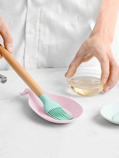 1pc Heat-resistant Spatula Rest, Spoon Holder, Kitchen Tool Mat, Flavor Dish Pad, Easy Clean