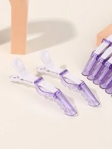 10pcs/pack Hairdressing Crocodile Clips, Hair Cutting & Sectioning Tools, Clamp Hair Grip For Hairdressing - Purple - View 2