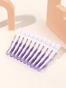 10pcs/pack Hairdressing Crocodile Clips, Hair Cutting & Sectioning Tools, Clamp Hair Grip For Hairdressing - Purple - View 4