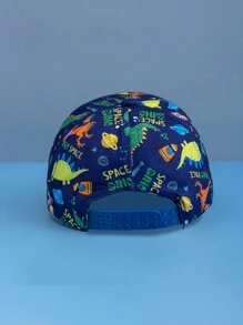 1頂幼童卡通恐龍印花棒球帽(男童款) - 藏蓝色 - 查看 3