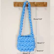 Mini Crochet Bag For 6.44 Inch Mobile Phone Fashion Thick Rope Knitting Shoulder Bag