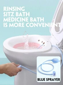 2pcs/set Foldable Toilet Sitz Bath, With Sprayer, Essential For Women's Cleaning - Multicolor - View 2
