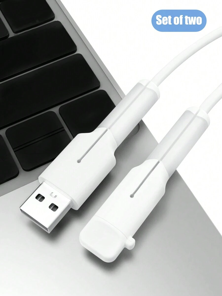 1pc White Silicone Data Cable Protector, Cable Organizer, Anti-break Phone Charging Cable Accessory - White - View 1
