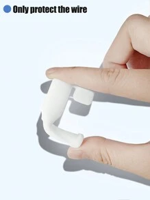 1pc White Silicone Data Cable Protector, Cable Organizer, Anti-break Phone Charging Cable Accessory - White - View 5