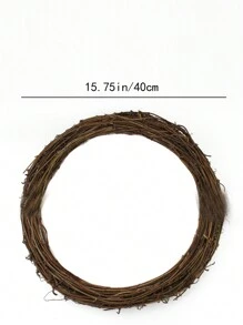 1pc Bird Rattan Ring Stand Dofu Rattan Wreath Rattan Ring Rattan Ring Christmas Diy Flower Shop Decorations Accessories Rattan Door Knockers - Brown - View 6