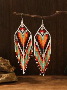 1對手工波西米亞款串珠耳環,節日或日常佩戴的絕佳禮物