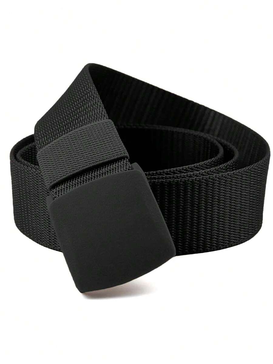 男士腰帶休閒日常使用假期日常郊遊學校送男友學生禮物 - 黑色 - 查看 1